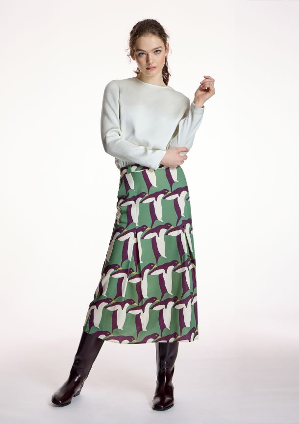 Falda midi estampada Alba Conde
