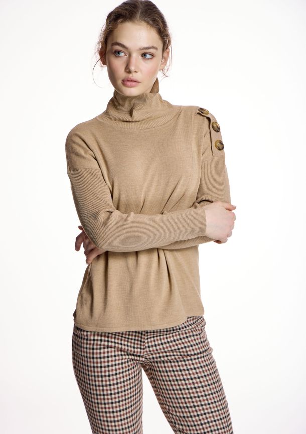 jersey beige cuello alto Alba Conde